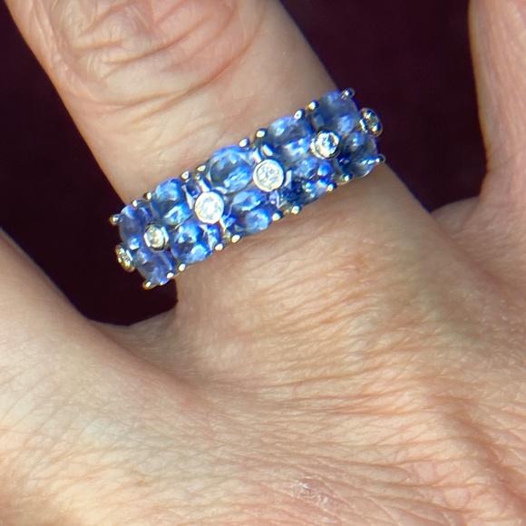 14k Diamond and Tanzanite ring